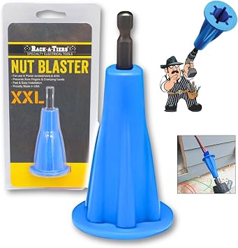 Rack-A-Tiers Nut Blaster XXL 7/8" Opening - Universal Wire Nut Twister, Wire Twisting Tool, Wire Nut Driver, Wire Connector Drill Attachment, Wire Twister, with 1/4 Hex Shank 72102