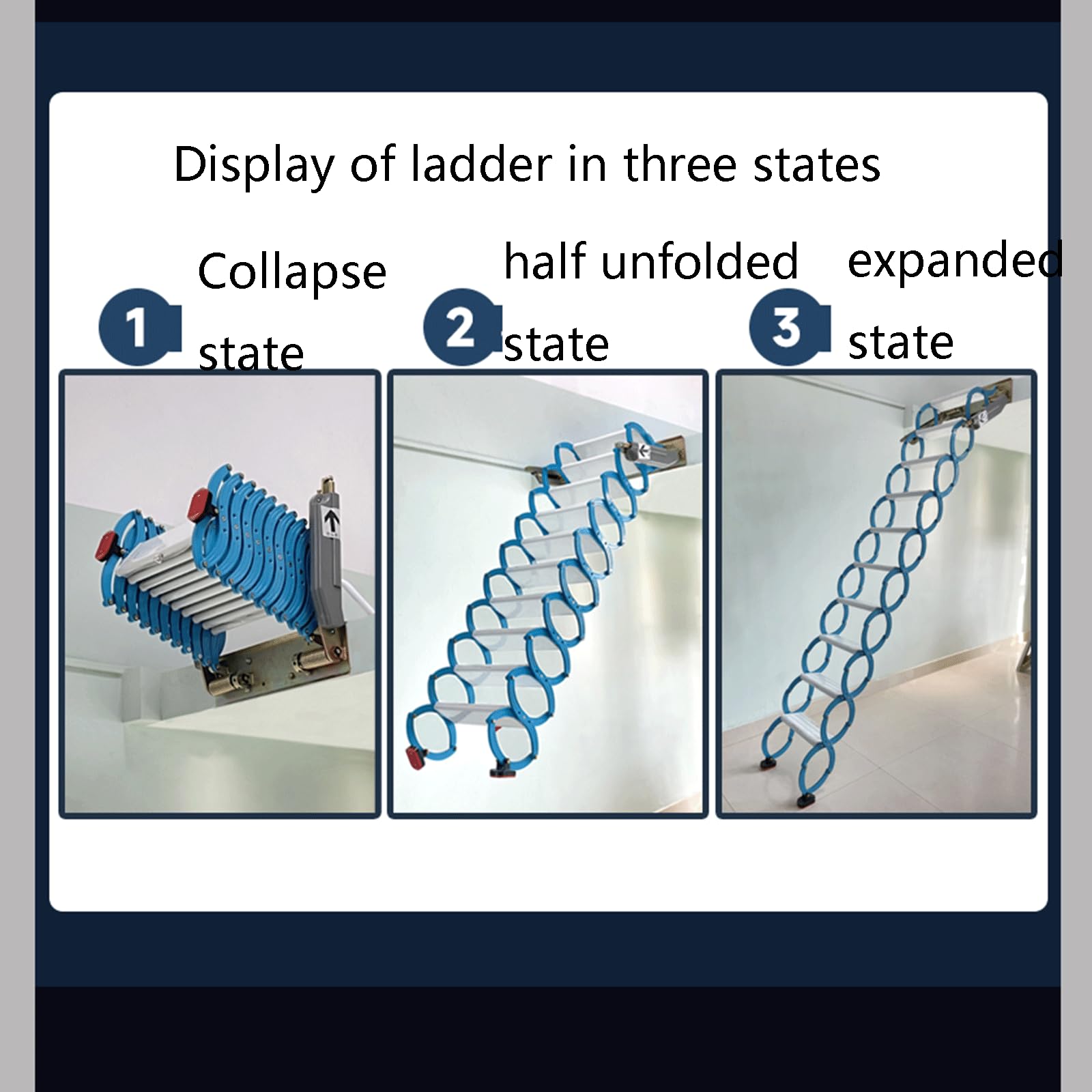 Scale per soffitta fissate al Muro Abbatti la Scala per soffitta Ti-MG Loft in Lega 1102 libbre per la Decorazione della casa Scala di Estensione Pieghevole Manuale