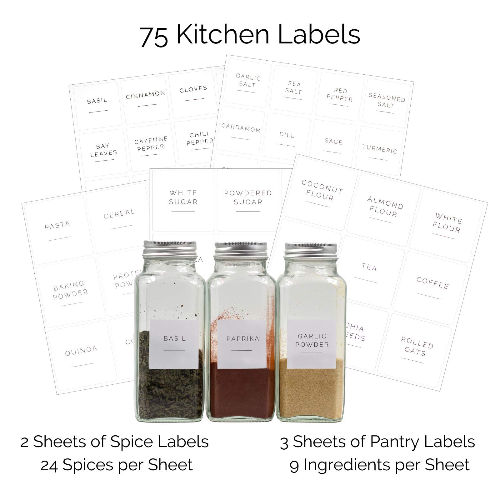 Brook & Meadow Kitchen Pantry Labels for Containers & Spice Labels 108