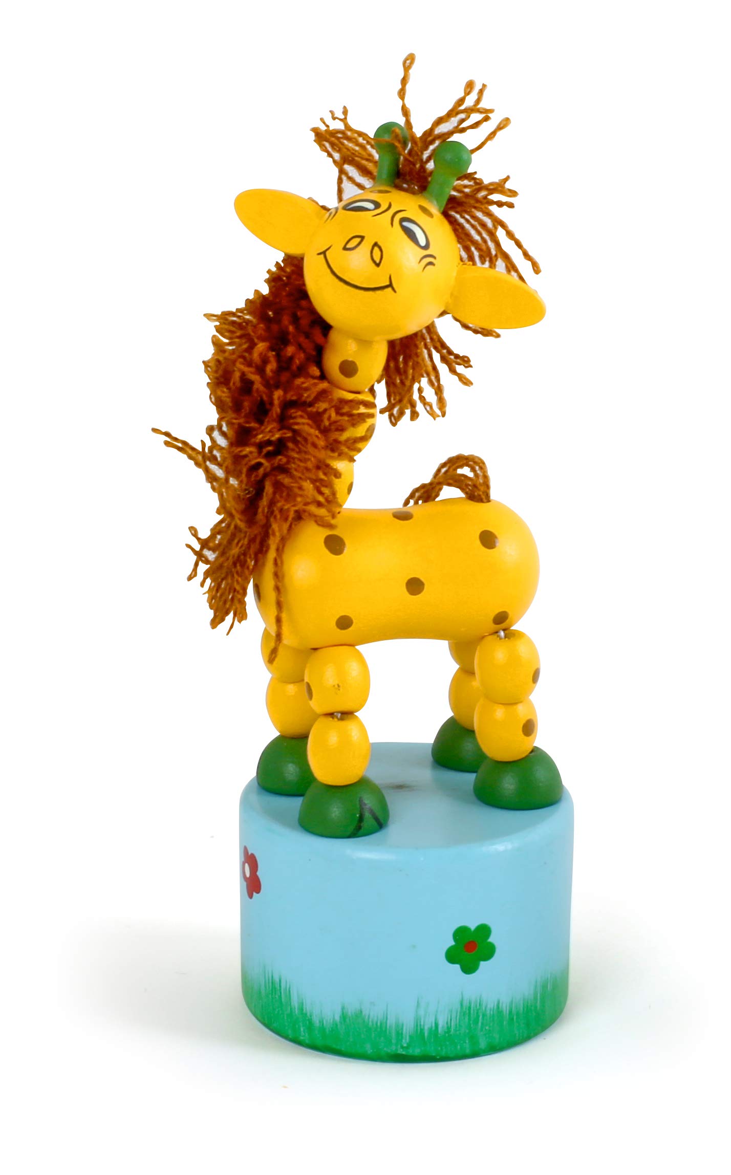 Small Foot 11134 Drückfigur Giraffe aus Holz, FSC 100%-Zertifiziert, Mitgebsel Spielzeug, Mehrfarbig Spielzeug