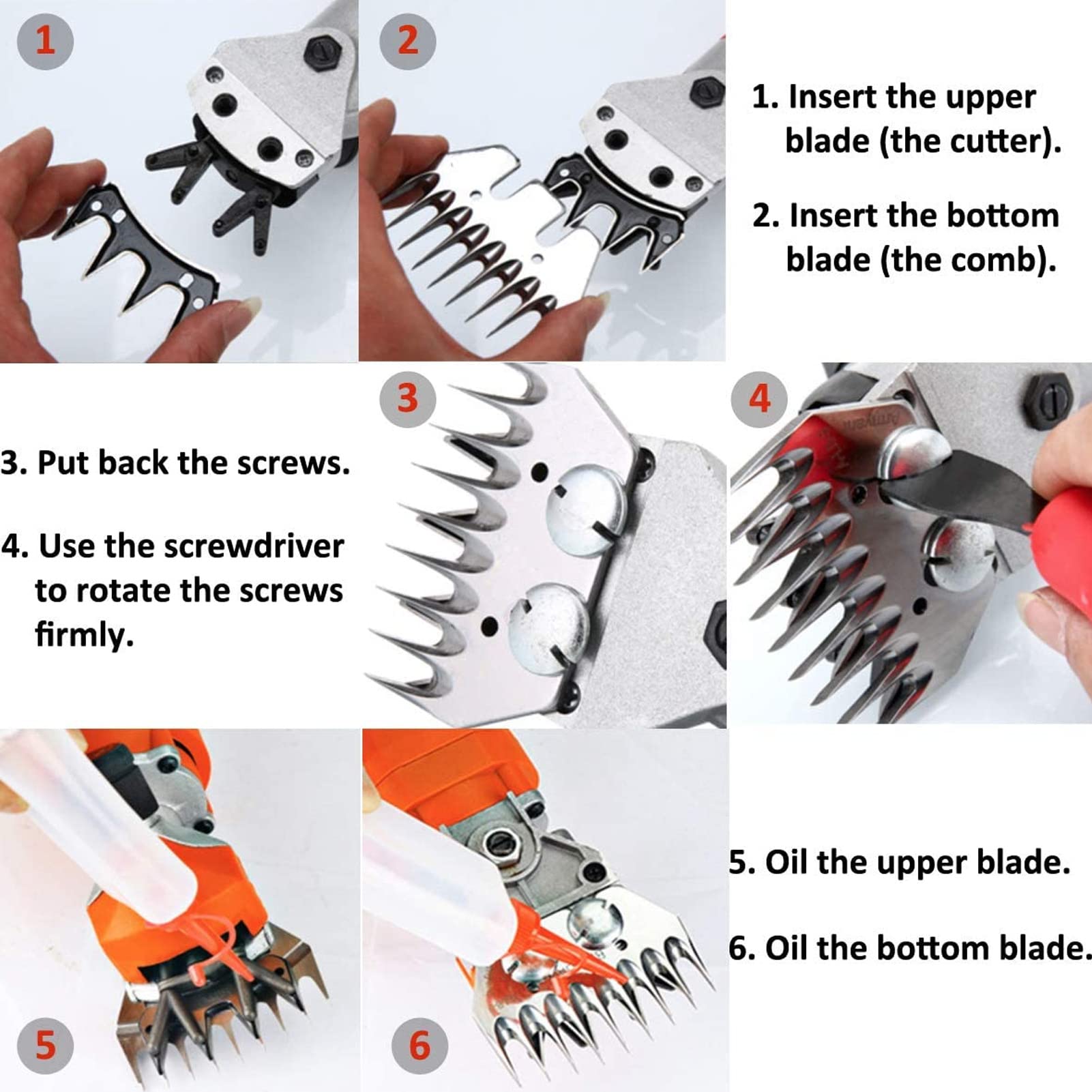 Bewinner Lame de Cisaille à Mouton Incurvée à 9 Dents de Rechange, Coupe-Laine électrique en Acier à Haute Teneur en Carbone pour Tondeuse à Chèvre, Peigne de Cisaillement Durable pour Laine Dense,