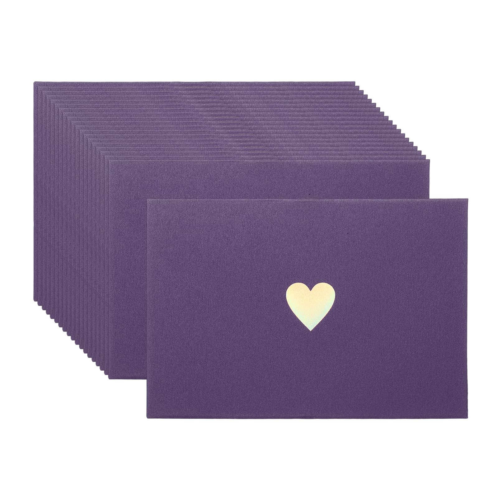 PATIKIL 4 x 3 Inch Mini Card Envelopes, 20Pcs Cute Envelopes Holder with Heart Pattern for Birthday Weddings Favors Business Greeting Cards, Dark Purple