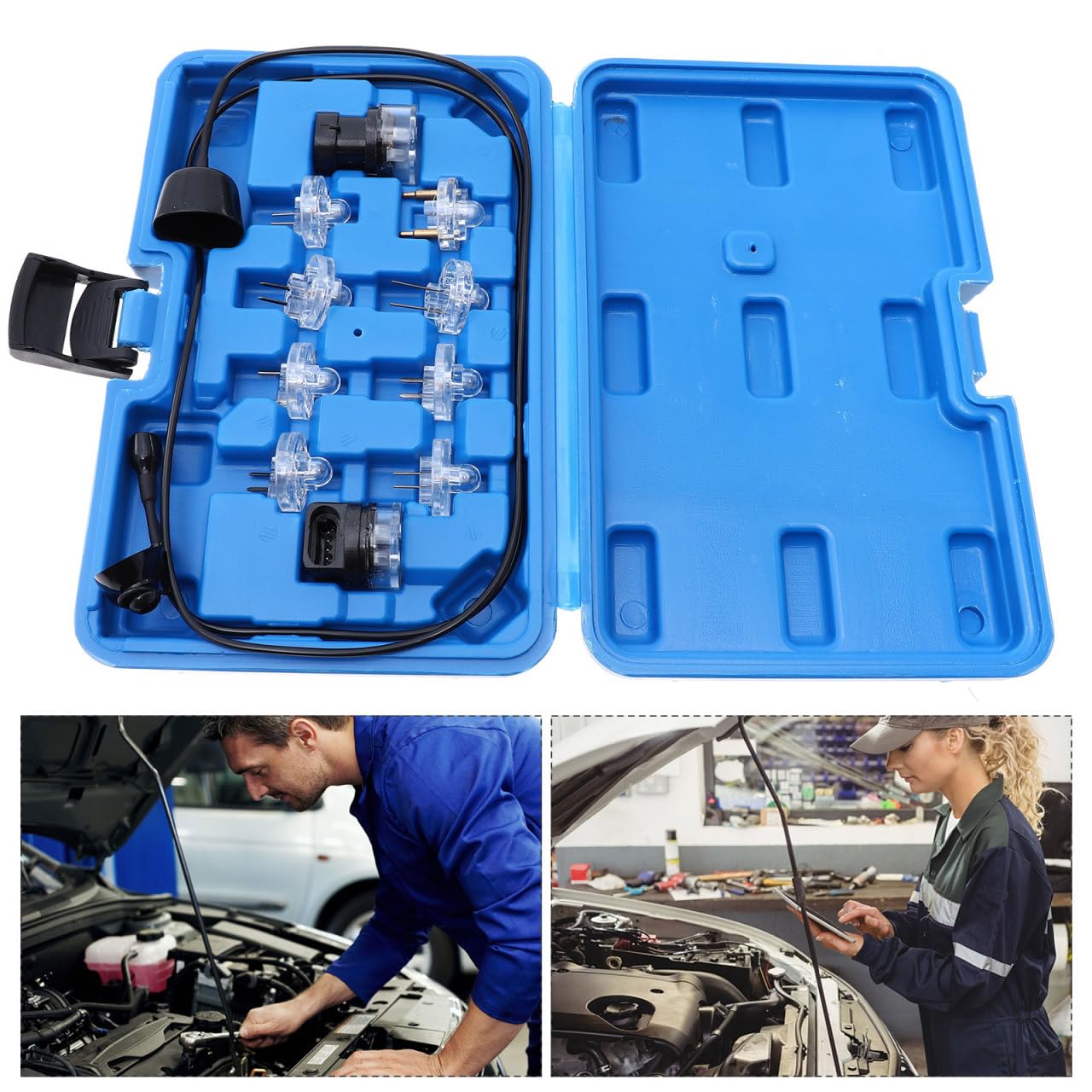 Fahrzeugkreis-Testleuchte Set Multifunktionales Auto Prüflicht Mit Kraftstoffinjektor Tester Inspektionsleuchten Für Elektrische Wartung 9.84X6.50X2.17In