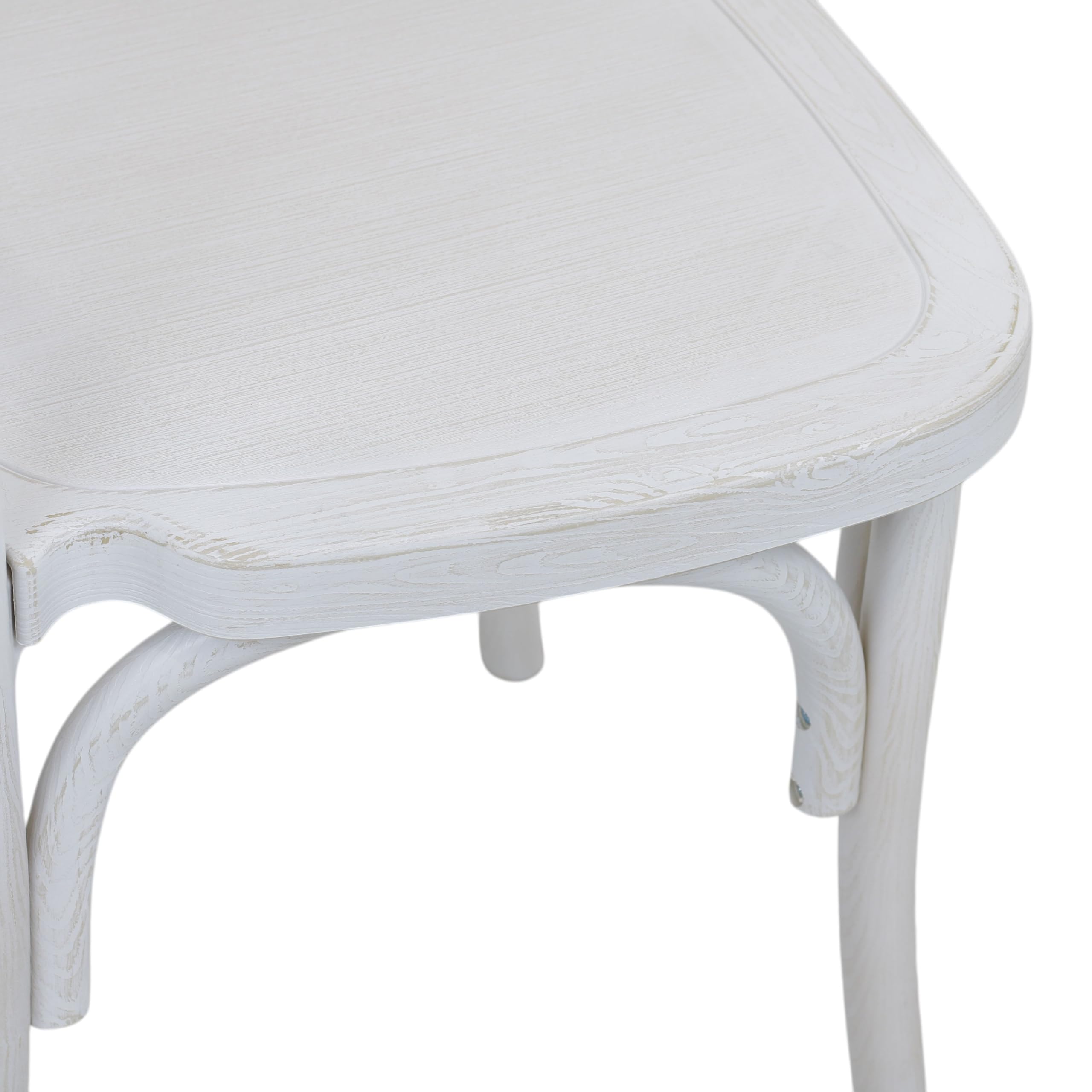 Totò Piccinni Sedia CROSS in POLIPROPILENE in KIT design Vintage EFFETTO LEGNO Croce Impilabile (Bianco Shabby Effetto Legno, 4 Pz)
