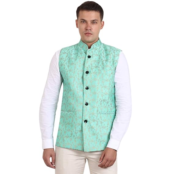 Men's Solid Banarsi Nehru Jacket