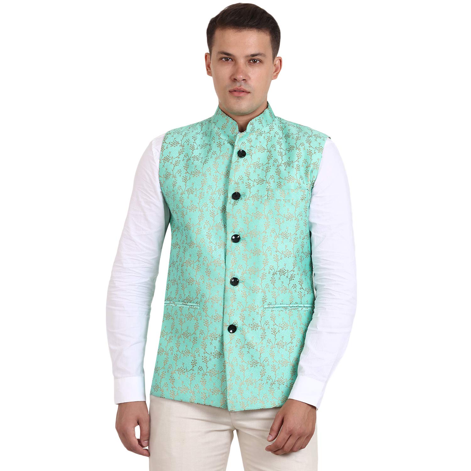 veera paridhaan Men's Solid Banarsi Nehru Jacket-picture-22