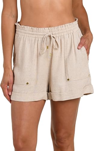 La Blanca Women's Beach Short Swimsuit Cover Up, Taupe, X-Large