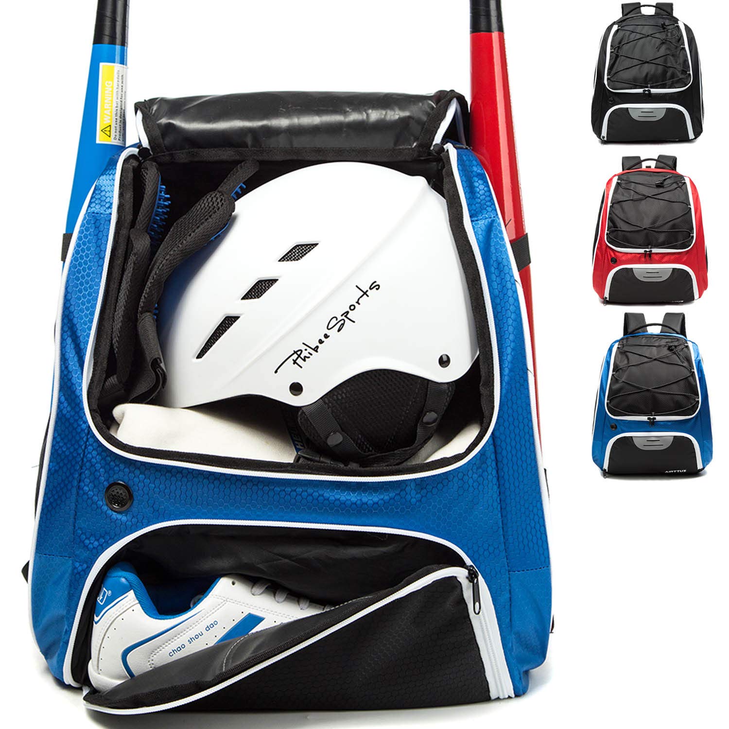 AIRTTUZ Baseball Bag - Baseball Backpack for Youth and Adults, Softball Bat Bag with Shoe Compartment and Fence Hook Hold Bat,Helmet,Glove and Shoes.