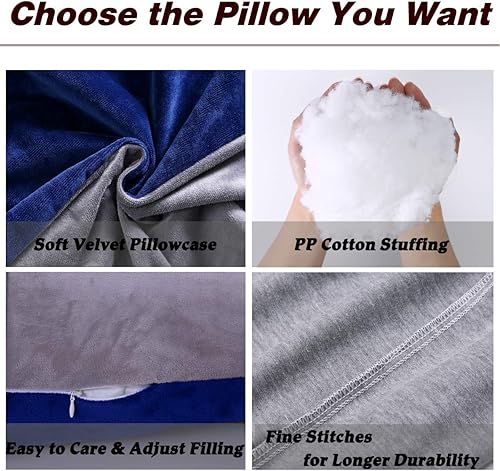 Miniatura 10 de MOON PINE Almohada de embarazo, almohada de cuerpo completo en forma de U para apoyo de maternidad, almohada de dormir con funda para mujeres