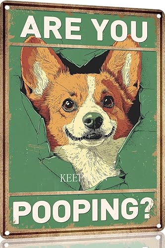 Miniatura 37 de Letrero de hojalata divertido con texto en inglés "Saint Bernard Dog Are You Pooping" para decoración de pared de baño, inodoro, 12 x 8 pulgadas