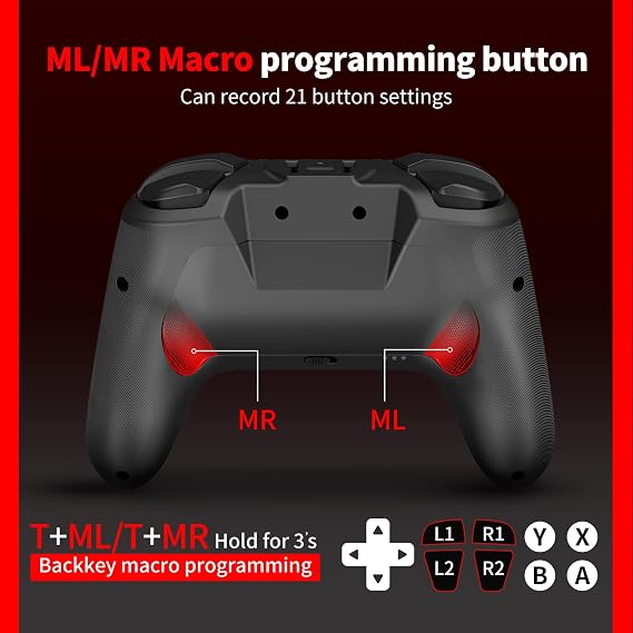 NBCP X6 2 Pack Wireless Bluetooth Pro Controller Compatible with Nintendo Switch Controller For Switch 2 Controller, PC, Android, iOS - 6-Axis Gyro,Dual 4-Level Vibration, Anti-Drift Joysticks, Turbo, 2 Programmable Buttons, Wake-Up,Screenshot