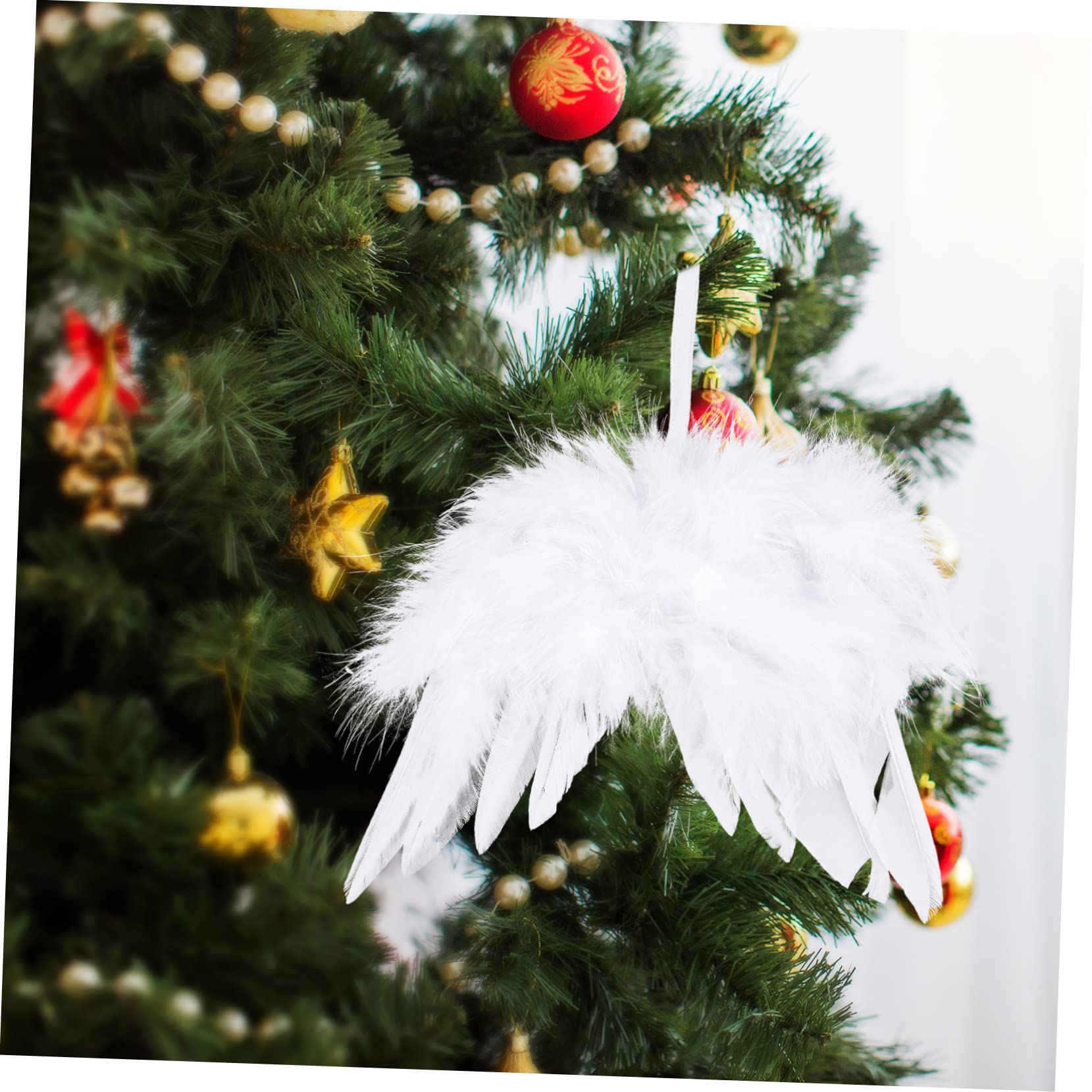Decoración De Alas De Ángel Colgantes Navideños 24 Unidades Adornos para Árboles De Navidad