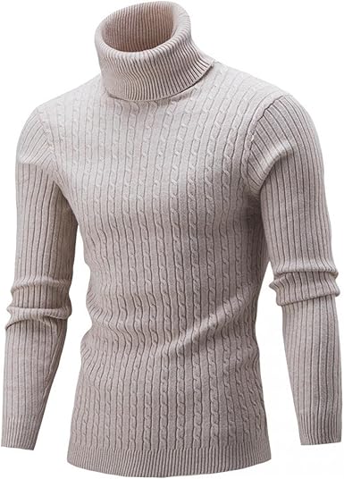 Toomo Mens Slim Fit Turtleneck Sweaters 