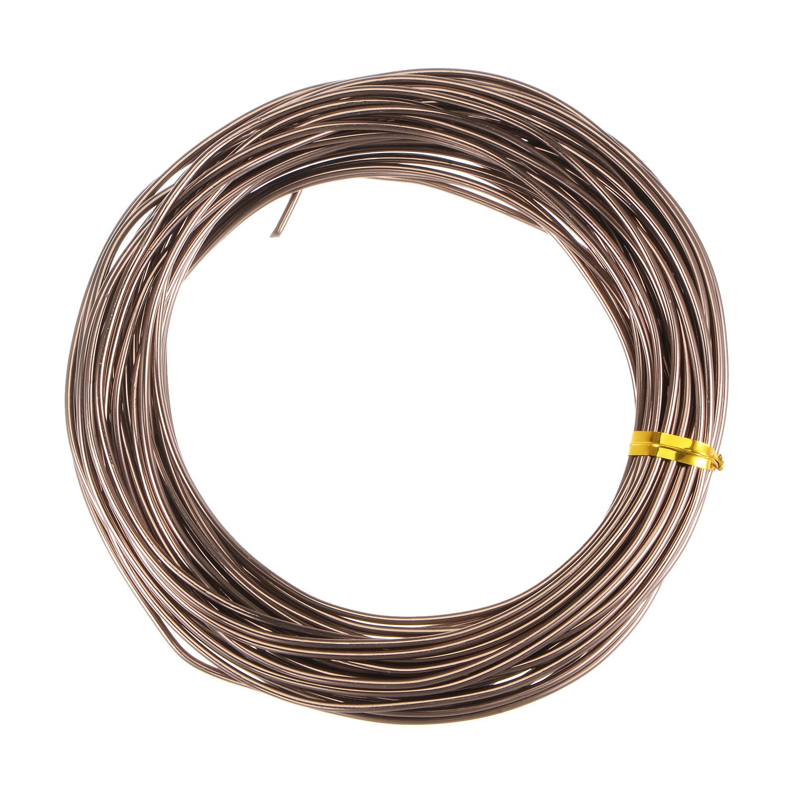 HARFINGTON Bonsai Training Wire 1.5mm Total 10mm 33 Feet Anodized Aluminum Wire Corrosion Resistant Garden Wire for Plants Bonsai Trees Shaping Bending Indoor, Brown