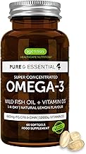 Igennus Omega-3 Advanced Fish Oil & D3 1000 IU, 1 per day, 60 Doses, IFOS Certified, EPA & DHA Fatty Acids, rTG Triglycerides Form, Fast Acting, Ultrapide, Natural Lemon Flavor
