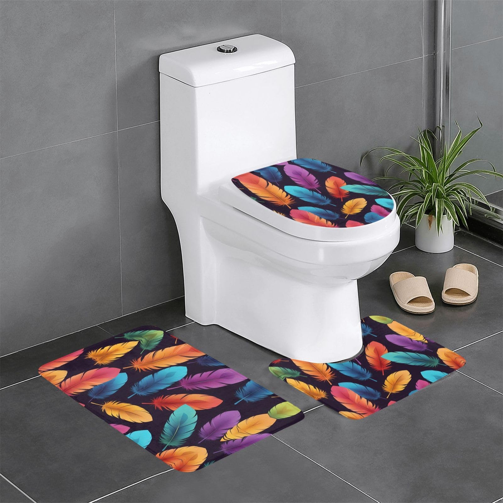 Tapis de salle de bain 61 x 40,6 cm pour toilettes et meuble-lavabo YYHWHJDE imprimé