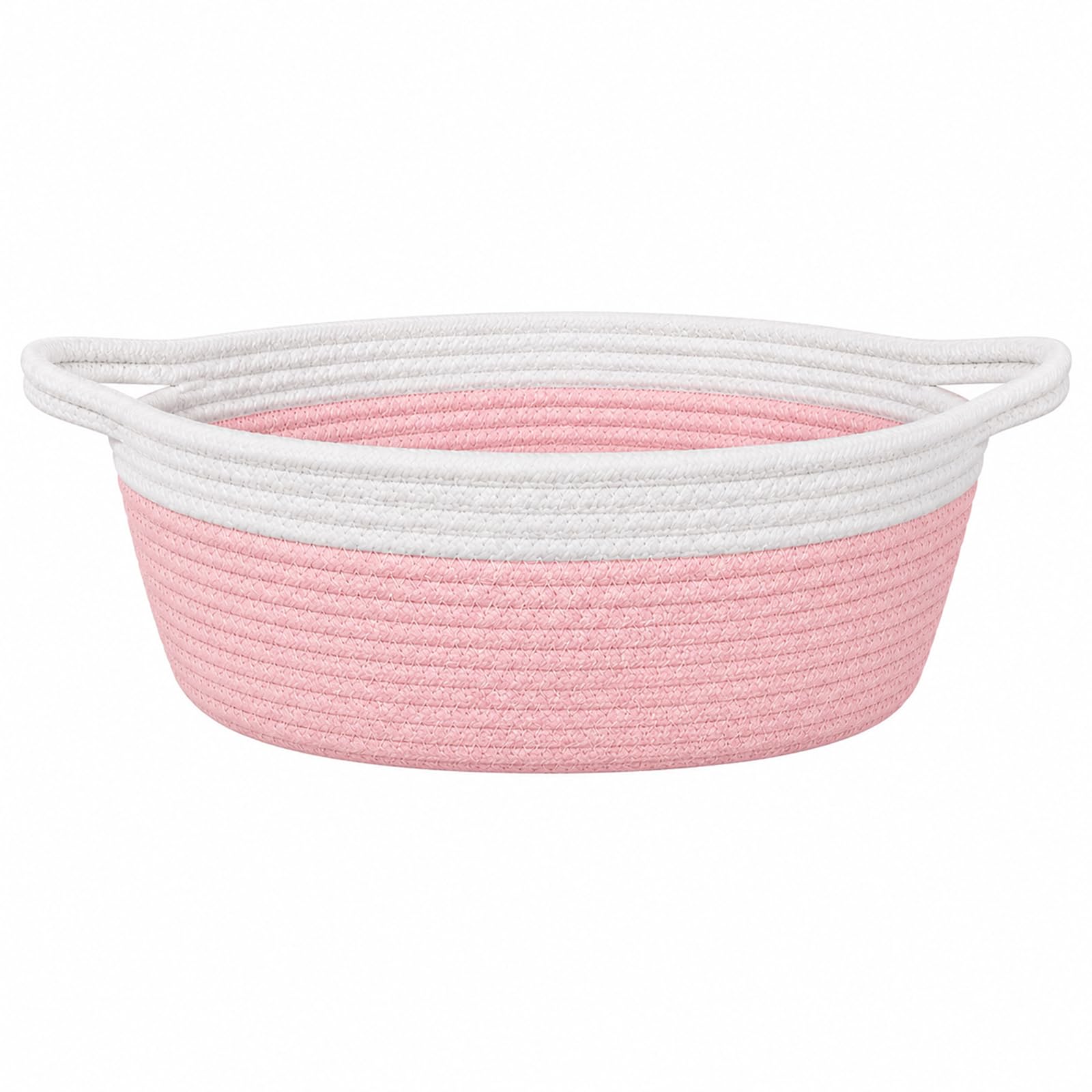 Gift Basket Empty & Woven Storage Basket – 1 Pack Cotton Rope Pink