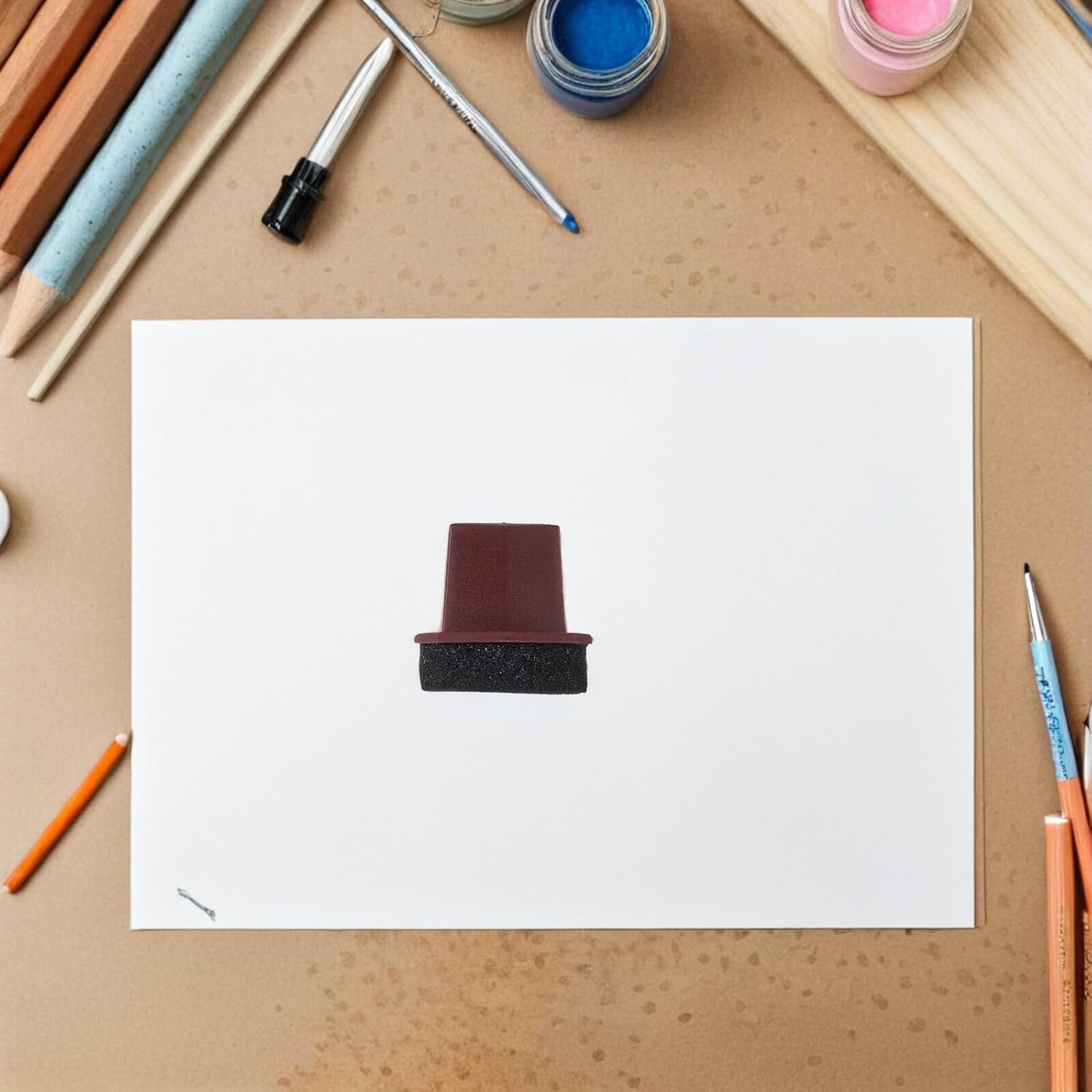 8pcs Brown Rhombus-Shaped Sponge Paint Applicator for Leather Shoes and Car Seats Handheld Watercolor and Acrylic Painting Sponges for DIY Craft Projects