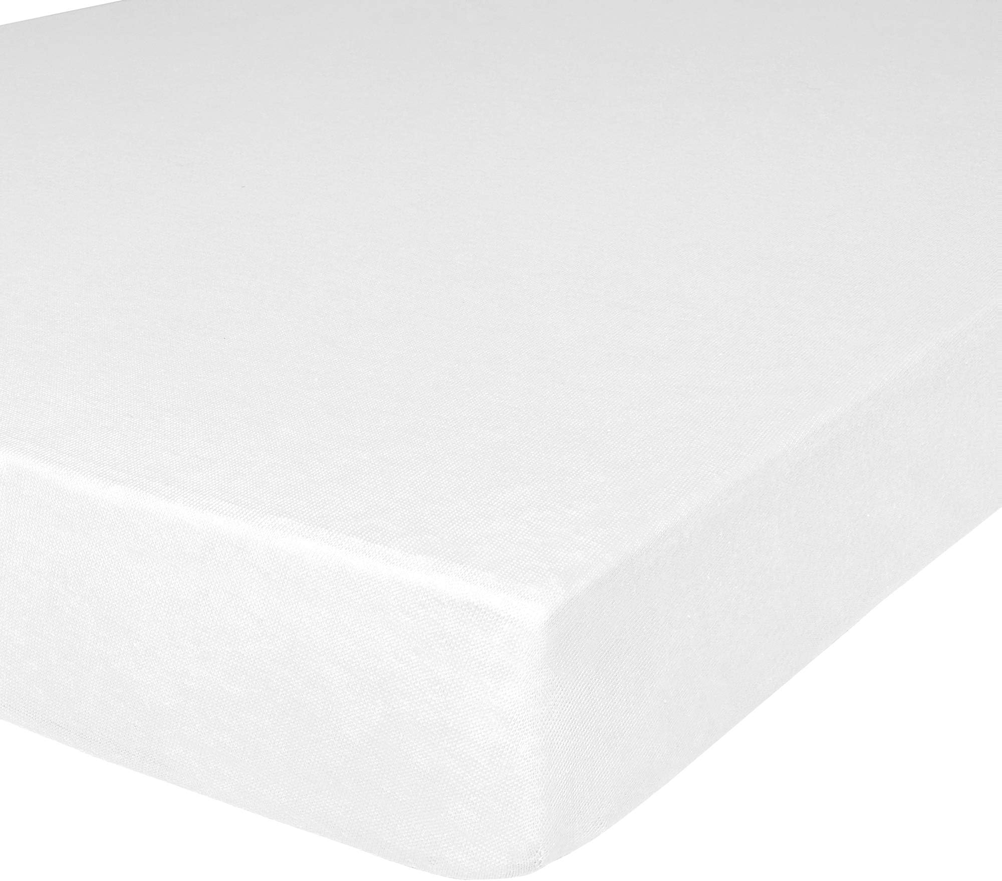 IDEAhomeJersey Knit Twin XL Size Fitted Bottom Sheets, 39" X 80" with 14" Deep Pocket, Ideal for Twin XL Bed Mattress or Split King Adjustable Bed, Hypoallergenic, White, 1 Pack