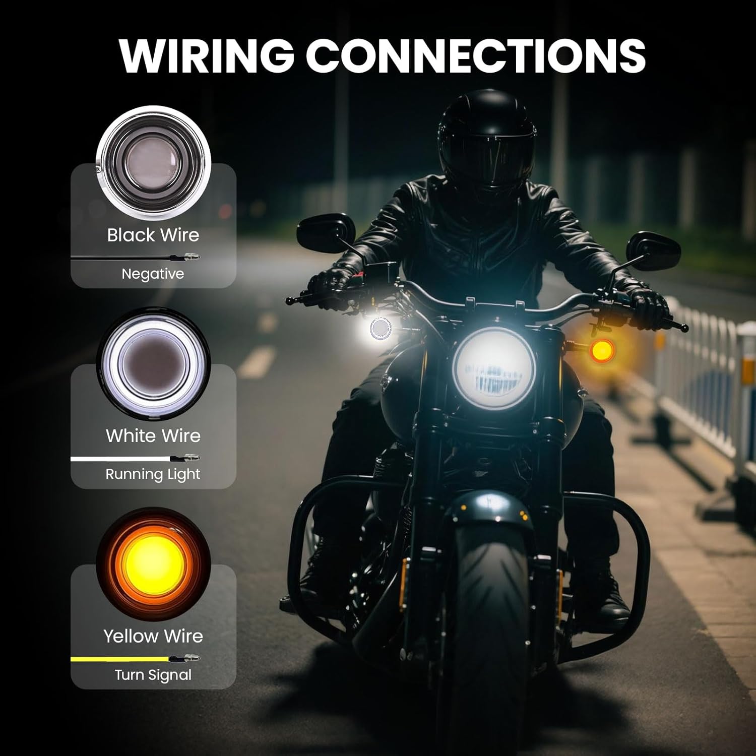 Motorcycle Turn Signals - 2PCS Chrome Bullet LED Front Lights Motorcycle Blinkers Indicator Tail Lights Compatible with Honda Yamaha Suzuki Kawasaki Harley Sportster Dyna