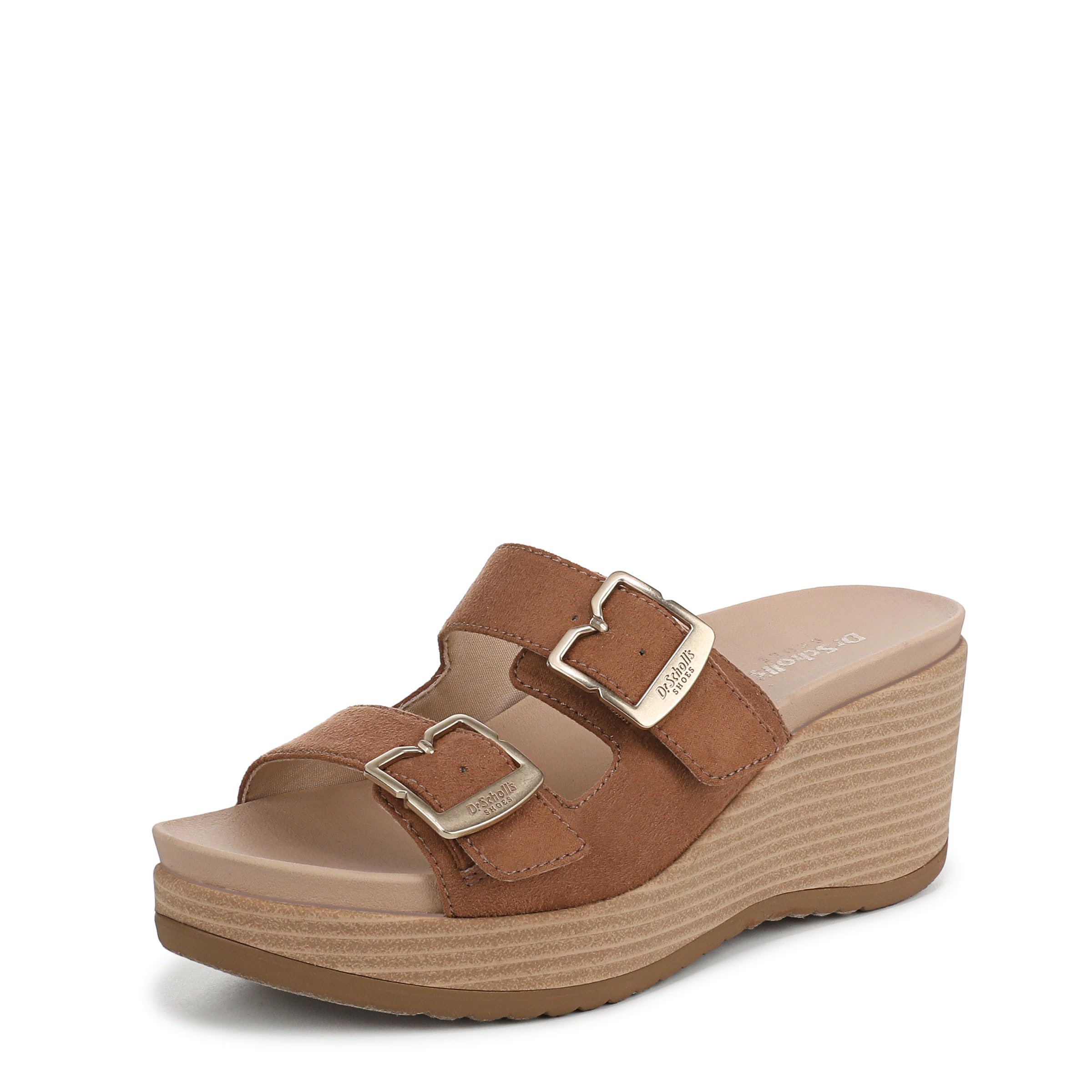 Dr. Scholl's Womens Cali Breeze Wedge Sandal Honey Brown 9.5 M