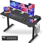 IMGadgets Electric Standing Desk 47x24 Inches Height Adjustable Desk, Black | Computer Desk for Home Office, Height Memory Buttons, Display, 2 Headphone Holders