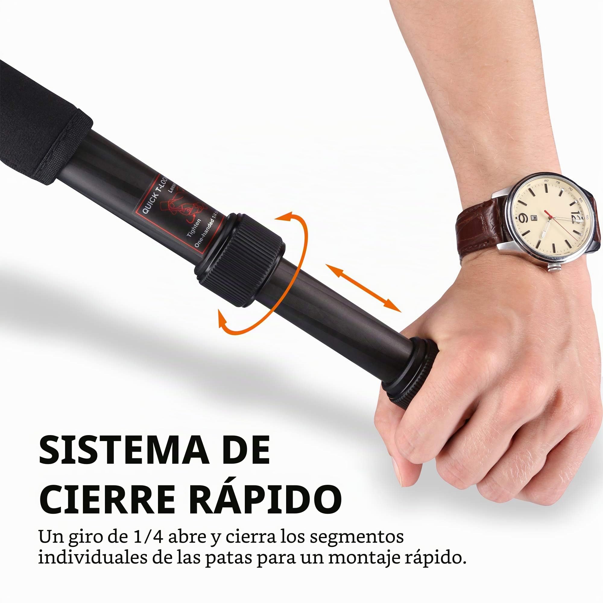 Rollei CT-5C + 52Q - Trípode carbono con cabezal esférico (Arca Swiss compatible, capacidad 8 kg, altura 157 cm), color negro