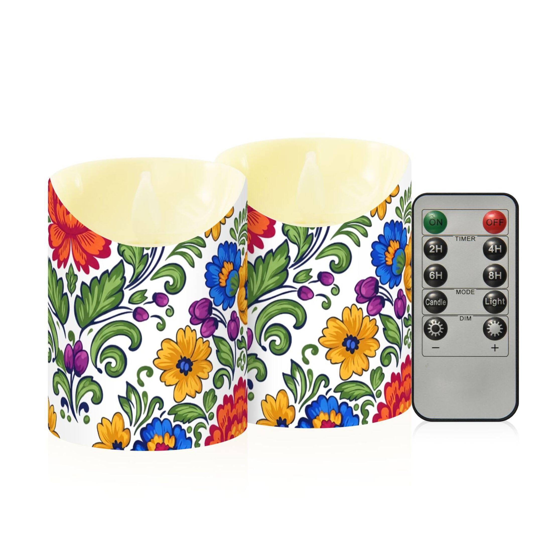 Kutsu Flameless Candles Set of 2, Battery Operated LED Flickering Candles