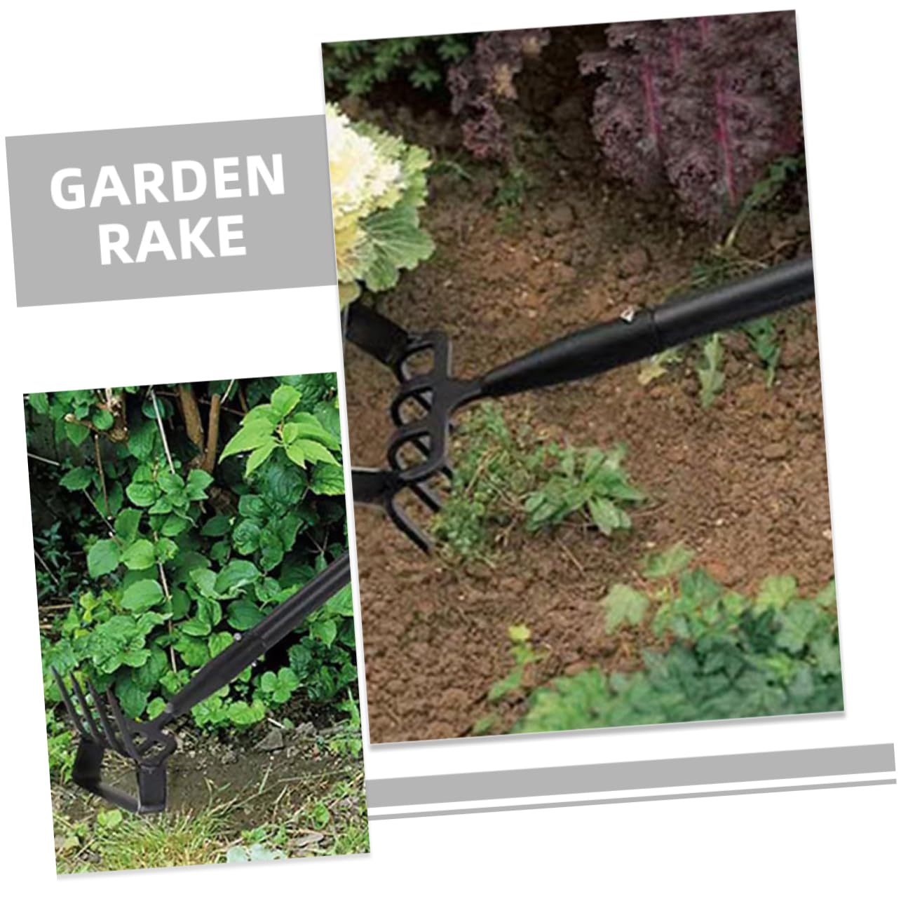 OSALADI Attrezzo da Giardino Doppio Uso in Acciaio Inossidabile Nero | Scavare Solchi e Diserbare, Portatile, Strumento Manuale per Orto e Cura del Verde