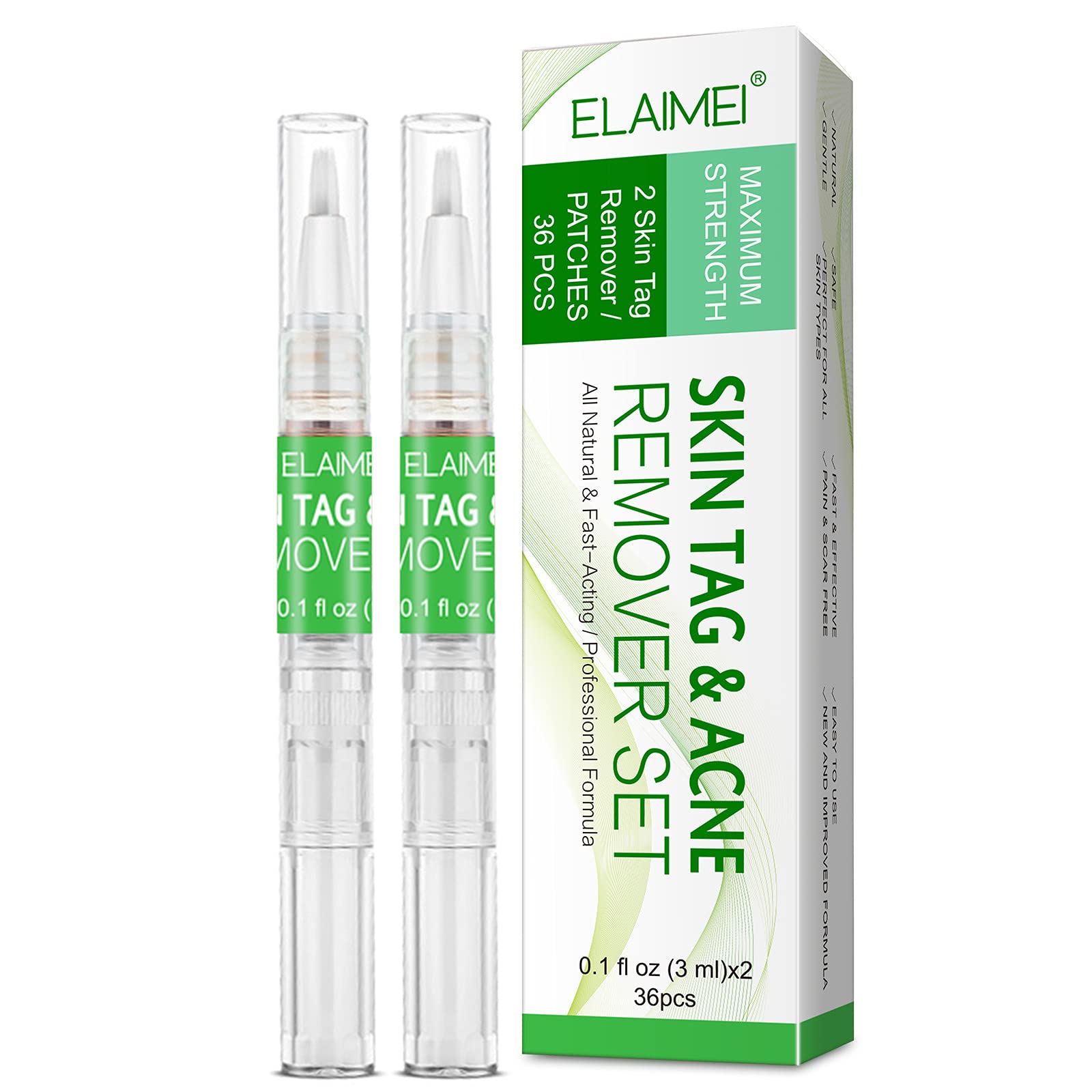 GenericSkin Tag Remover Pen 3ML*2 Alternative Non-Greasy Skin Tag Cream Mole Corrector with Repair Pads Reduce The Appearance of Endtags Moles For Men and Women