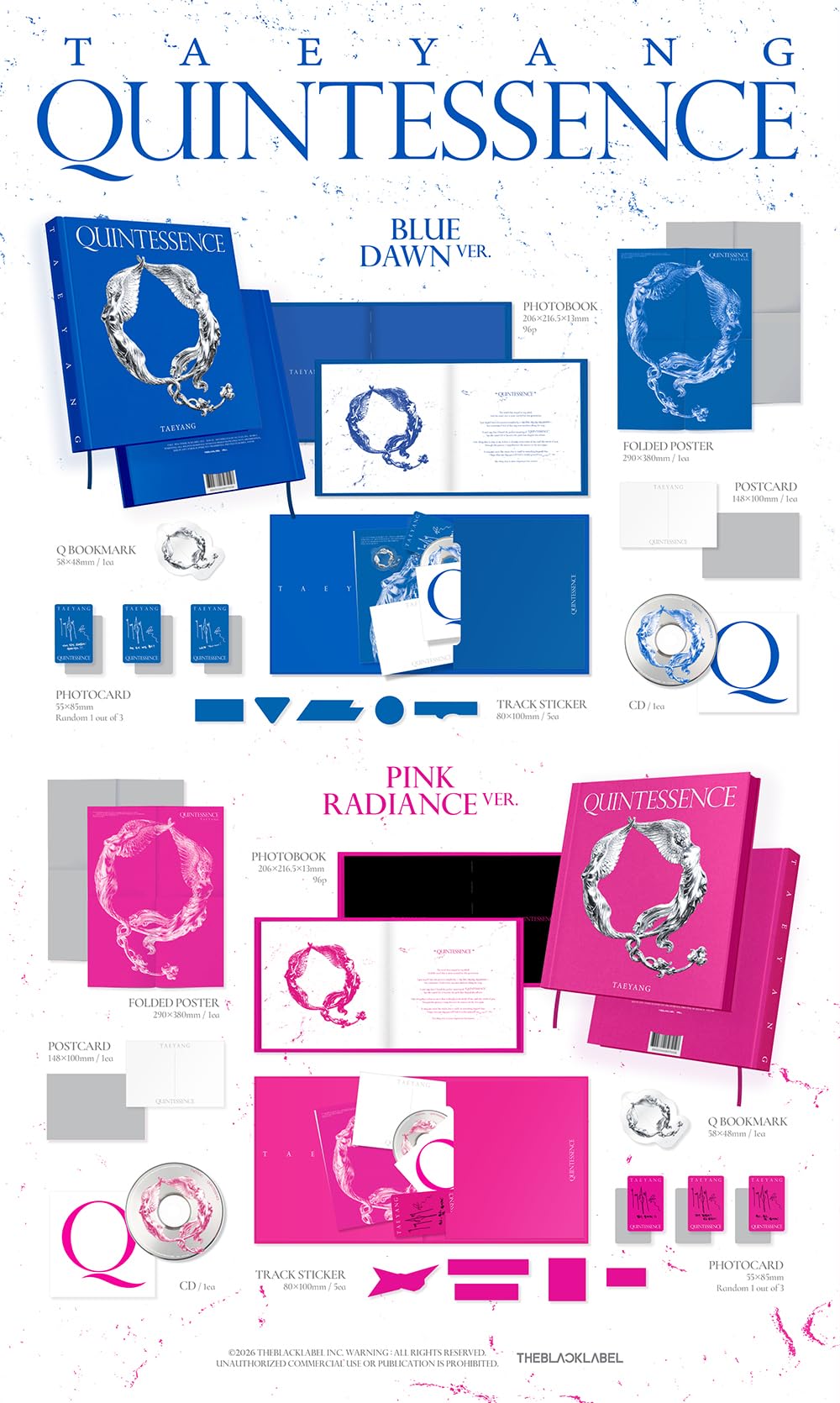 TAEYANG QUINTESSENCE [Blue DAWN + Pink Radiance Ver Set] El cuarto álbum de estudio