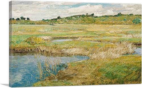 ARTCANVAS The Concord Meadow - Concord, Massachusetts 1891 Canvas Art Print Stretched Framed Painting Picture Poster Giclee Wall Decor by Childe