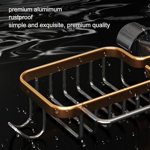 Miniatura 5 de Estante de almacenamiento para grifo, organizador de fregadero de cocina, organizador de plástico de aluminio, dos recipientes con barra de toalla