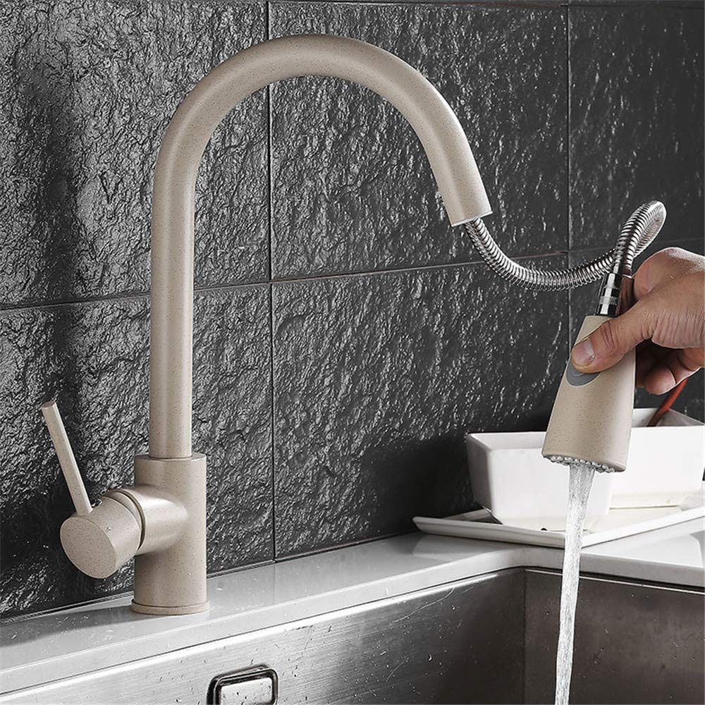 Retro Grifo De La Cocina Grifo Del Fregadero De La Cocina Caliente Y El Agua Fría Del Mezclador 360 Se Soporta Rotativa Avena Grifo Con La Cabeza De Ducha Extraíble Con Un Aireador Sola Manija