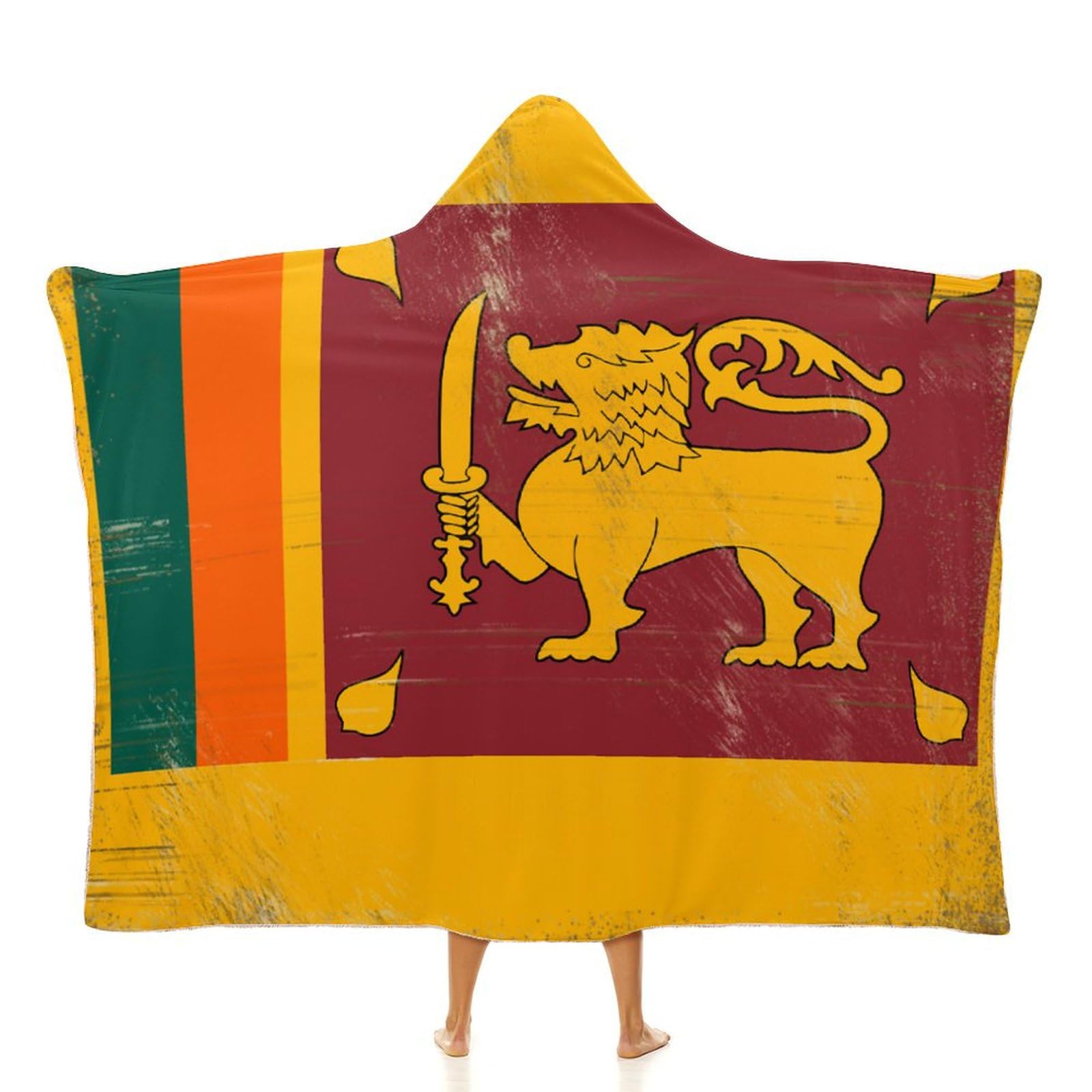 Couverture à capuche Sri Lanka 127x152 cm en polaire douce pour lit