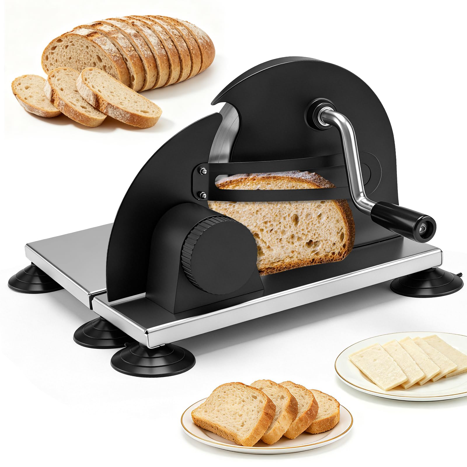 Manueller Brotschneider mit Edelstahlklinge, klappbar, für gleichmäßige Brotscheiben – Haushalt & Küche