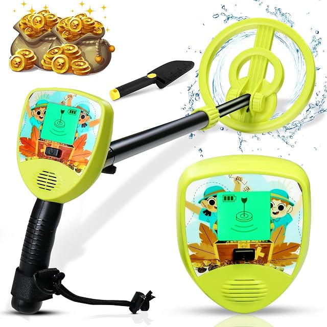 Metal Detector, Metal Detector for Kids ab 10+, Lightweight & High Sensitivity Metal Detector Kit w/LCD and SOUND Indication, 6.7'' Big Waterproof Coil and Shovel, 25-32'' Adjustable Height