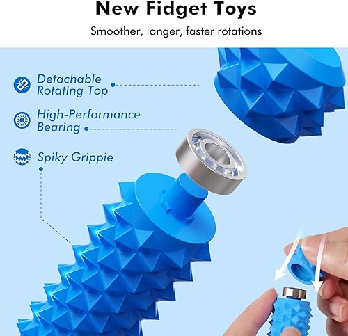 Miniatura 8 de Juguetes sensoriales para adultos para aliviar el dolor: juguete giratorio con pinchos para aliviar el dolor, alivio del estrés para TDAH, autismo