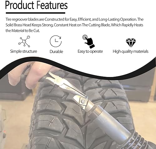 Miniatura 4 de Shinelan Cuchillas planas para ranuradora de neumáticos ideal para kit de reagrupamiento de herramientas de rebrote de neumáticos, paquete de 18