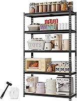 WORKPRO 5-Tier Heavy Duty Garage Shelving Unit, 2180 lbs Capacity Adjustable Storage Shelf 35.4"W x 72"H Black