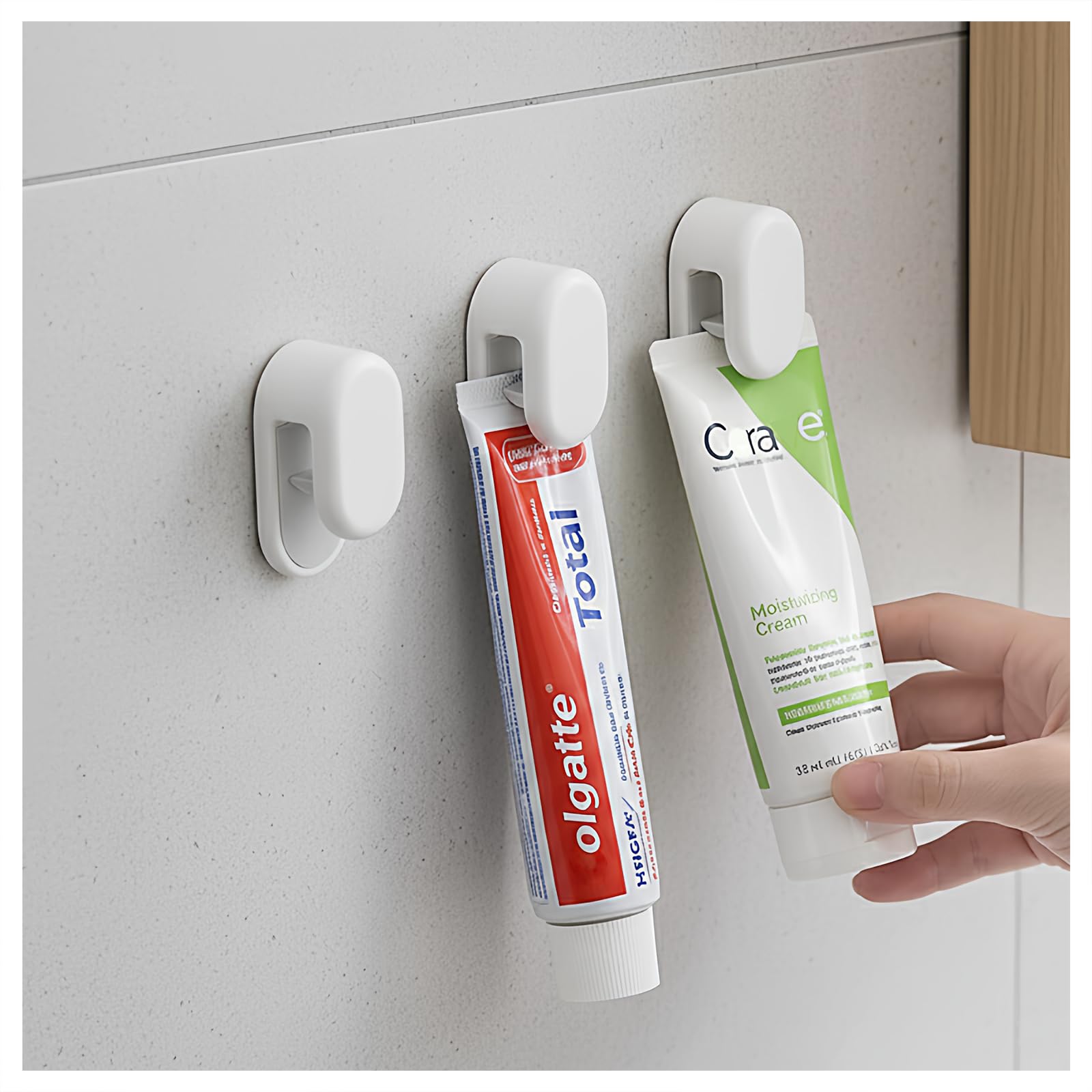 3-Pack Toothpaste Holders Wall Mounted, Adhesive Tube Clips for Bathrooms — image 1