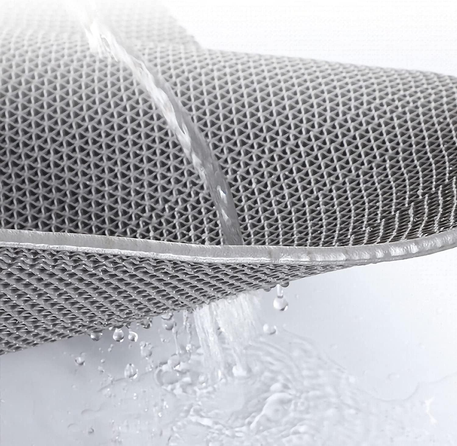 Tappeto Anti-Slip Impermeabile DRENANTE | Pedana in Plastica, Gomma, PVC, Su MISURA | Sauna - Bagno Turco - Docce - Docce - Piscina | Grigio-Verde (GRIGIO, 80x120cm)