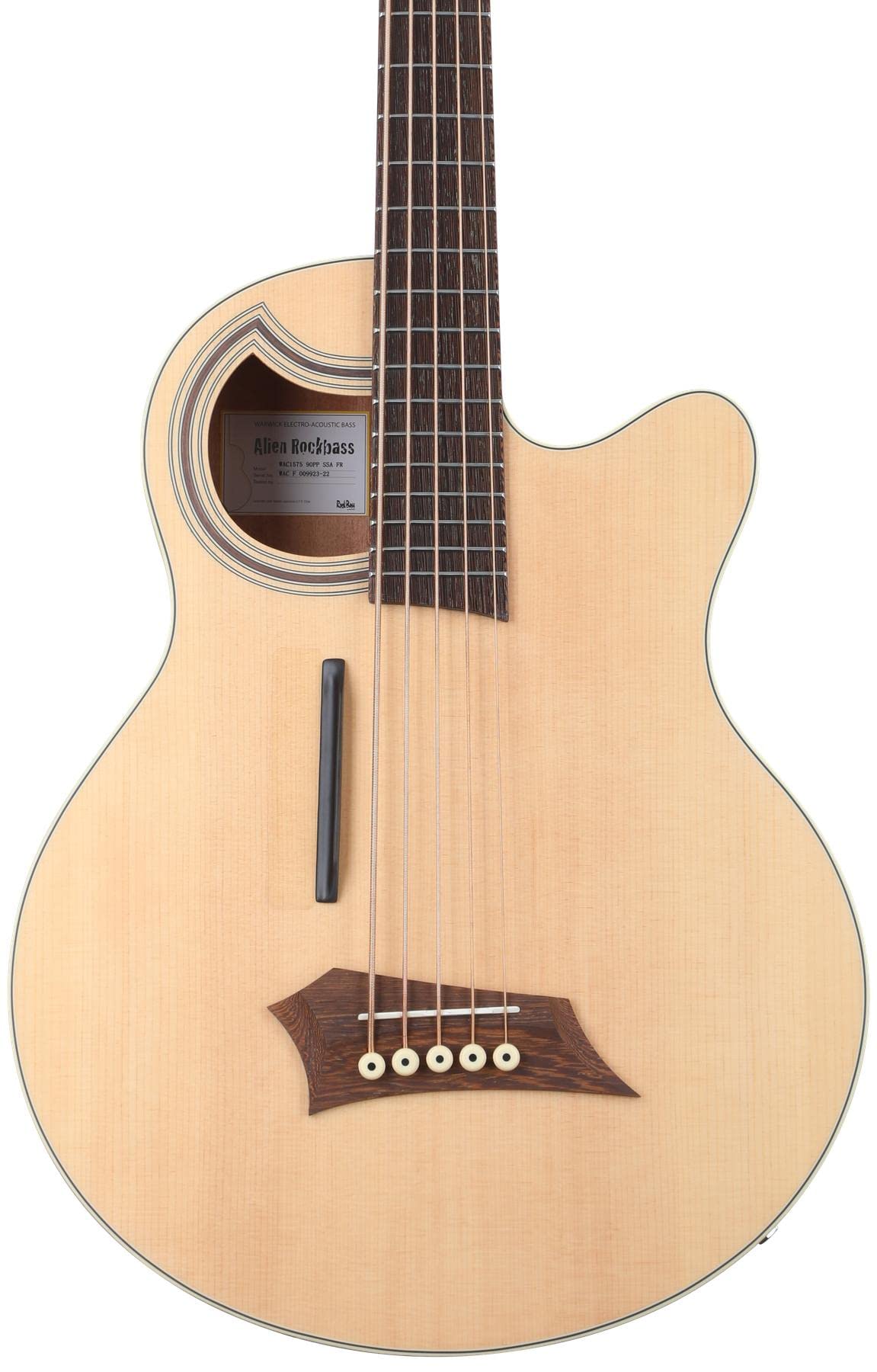 Warwick RockBass Alien Standard 5-string Acoustic-electric Bass Guitar - Natural Transparent Satin