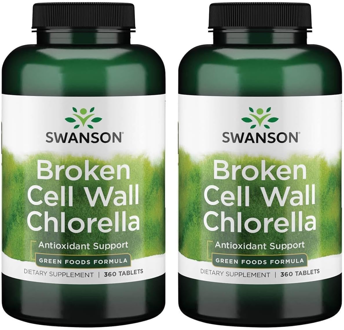 Swanson Broken Cell Wall Chlorella 500 mg, 360 Tablets, 2 Pack 360 Count (Pack of 2)