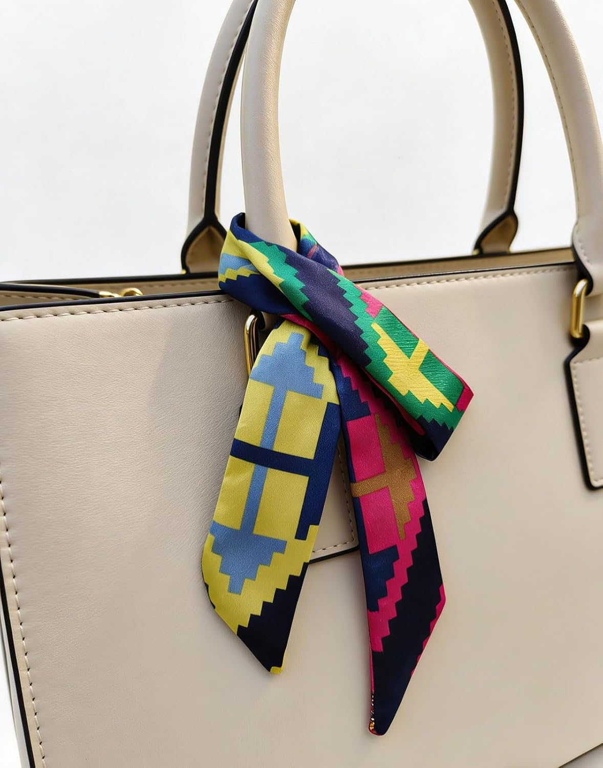 12 Pcs Women Bag Scarf, Purse Scarf for Handbags, Silk Headband Charm, Hair Neck Scarves - Image 7