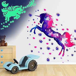 Adesivi Murali Unicorno,Stickers Muro Unicorno,Murale Cameretta Bambino,Adesivi da Parete Bambini,Adesivi Rimovibili Decorazione della Parete Unicorno,Adesivi da parete Unicorno per Bambini (1)