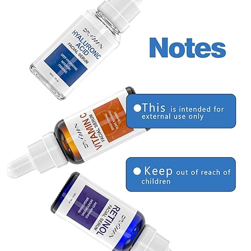 Miniatura 6 de Juego de suero facial antienvejecimiento, líneas finas, iluminador, hidratante, vitamina C, retinol y ácido hialurónico, 3 unidades de 1 onza líquida