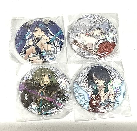 Amazon シノアリス Sinoalice 缶バッジ アニメイト ガチャ スノウホワイト アリス ヘンゼルグレーテル 人魚姫 4種セット バッジ おもちゃ