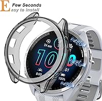 Vista 6 de Miimall - Funda compatible con Garmin Forerunner 965, resistente a los arañazos, protección militar de TPU translúcida para Garmin Forerunner