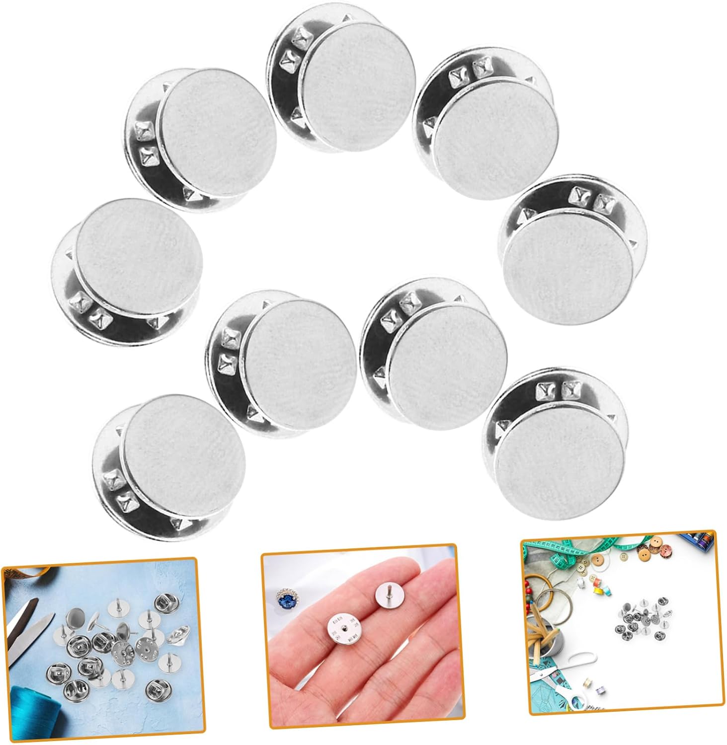 NOLITOY 50pcs Clutch Pin Backs for Brooches Locking Back Enamel Pin Tie Tack Butterfly Clutch Fasteners for Jewelry Making and Crafts